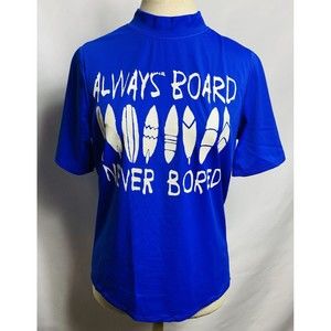 LANDS' END Youth Boys Size L Surfboards Graphic Rashguard Swim Shirt Blue
